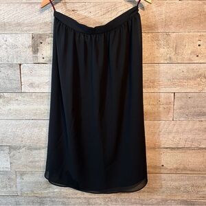 🇨🇦 Vintage Marjorie Hamilton women’s black‎ sheer midi a-line flared skirt